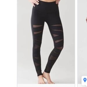 Black High-Waisted mesh cutout iconic leggings